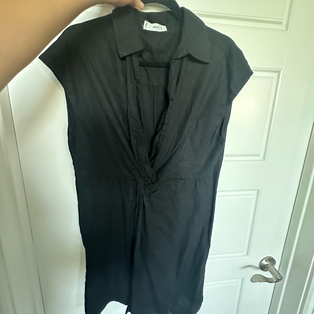 Black Linen Dress from Mango